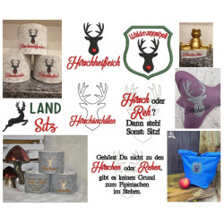 Stickserie - Hirsch Sprüche Klorollenverstecker